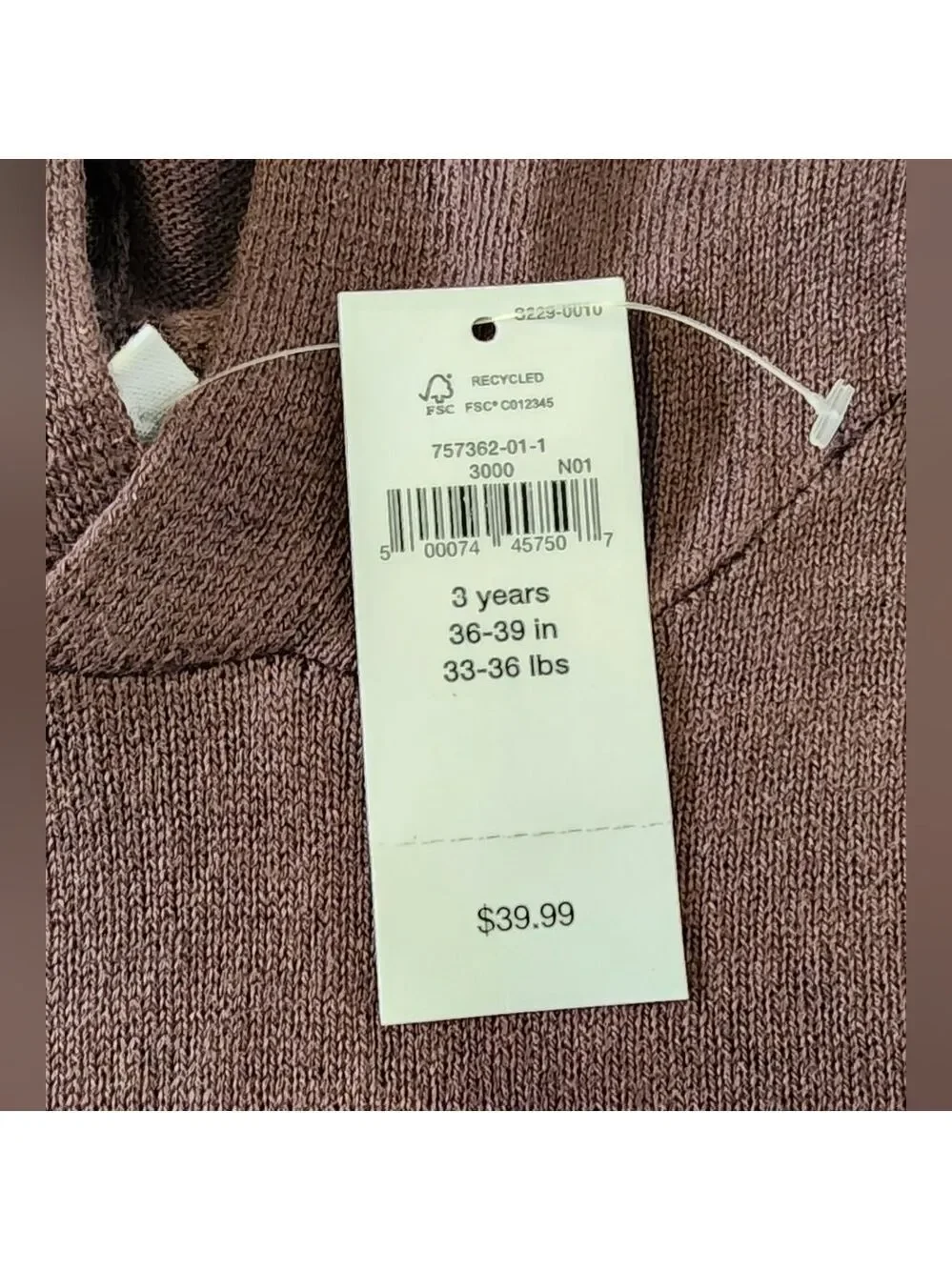 Baby Gap Hooded Plum Sweater  Size 3 Years - New With Tags